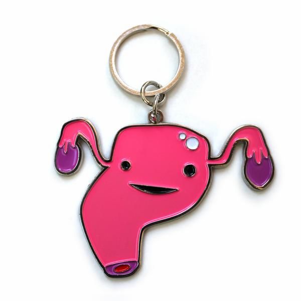 I Heart Guts Keychain Uterus