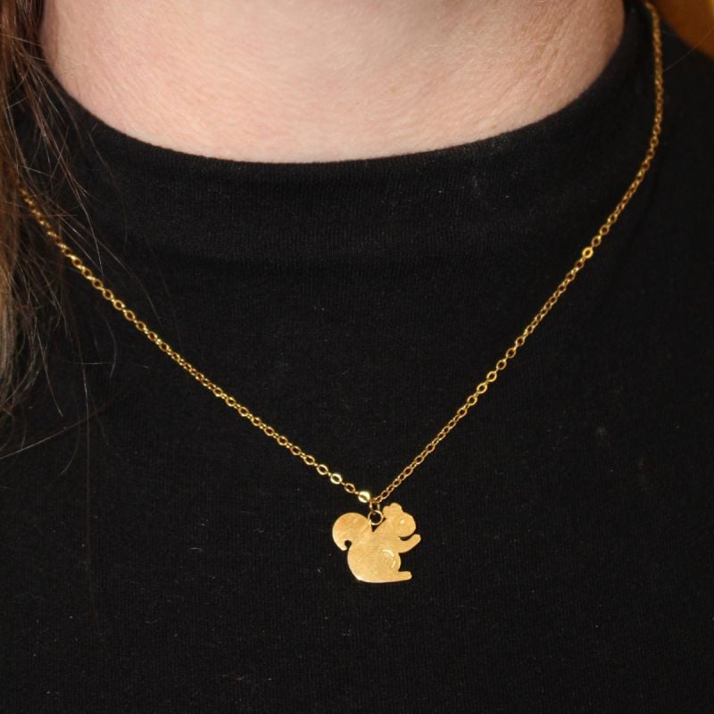 **Golden Squirrel Necklace**